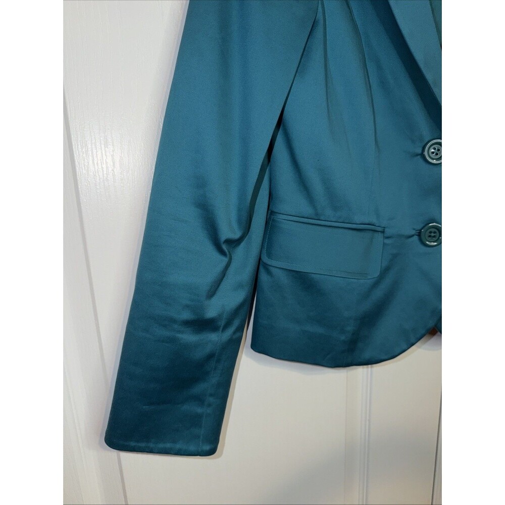 Pendleton Women's Turquoise Blazer Coat 2 Button Sz 8 Lighweight Summer Office - Picture 2 of 14